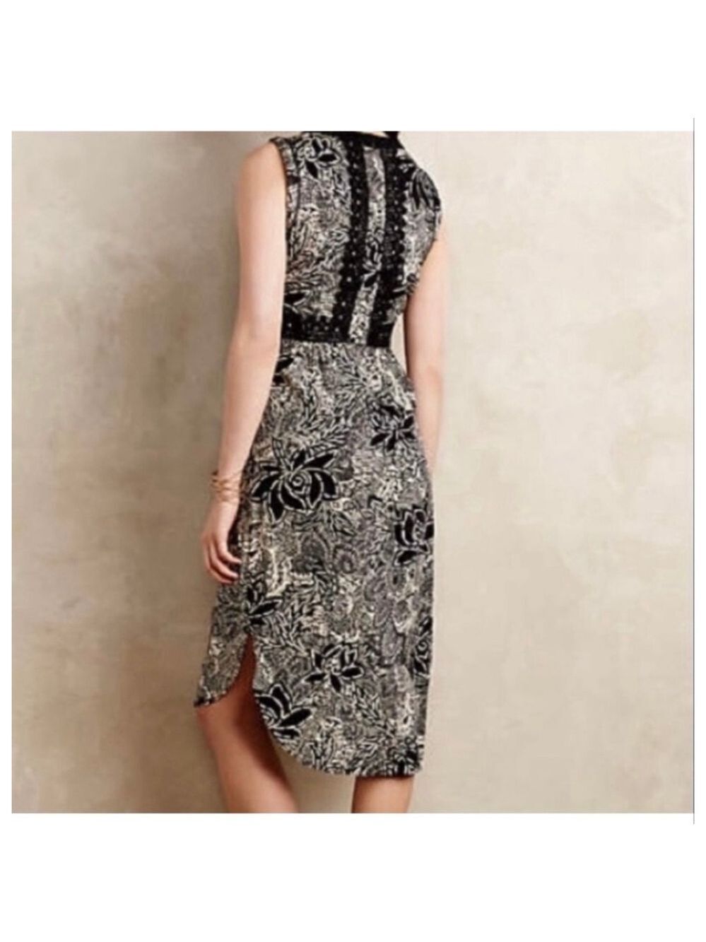 Anthropologie Holding Horses Suraja Paisley Tunic Dress High Low Fringe 4 - Picture 3 of 10